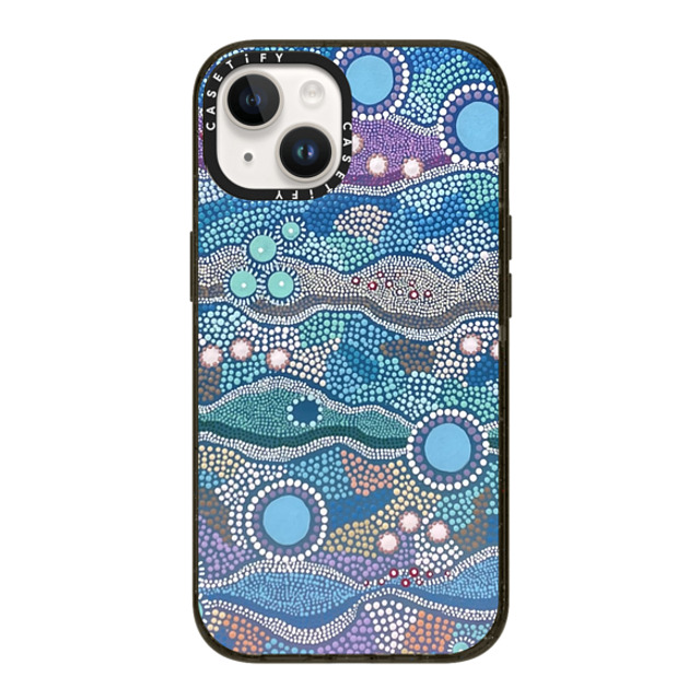 Krubi Creative x CASETiFY iPhone 14 ケース ブラック インパクトケース Wattamolla - Aboriginal Art