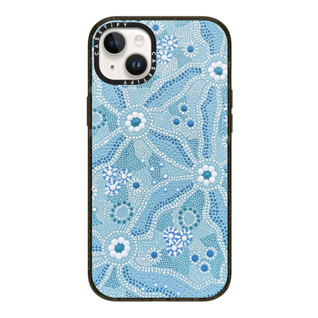 Krubi Creative x CASETiFY iPhone 14 Plus ケース Nature,Fine Art ブラック インパクトケース Nadyung (Water) - Aboriginal Art Back to School Krubi Creative x CASETiFY iPhone 14 Plus ケース Nature,Fine Art ブラック インパクトケース Nadyung (Water) - Aboriginal Art Back to School
