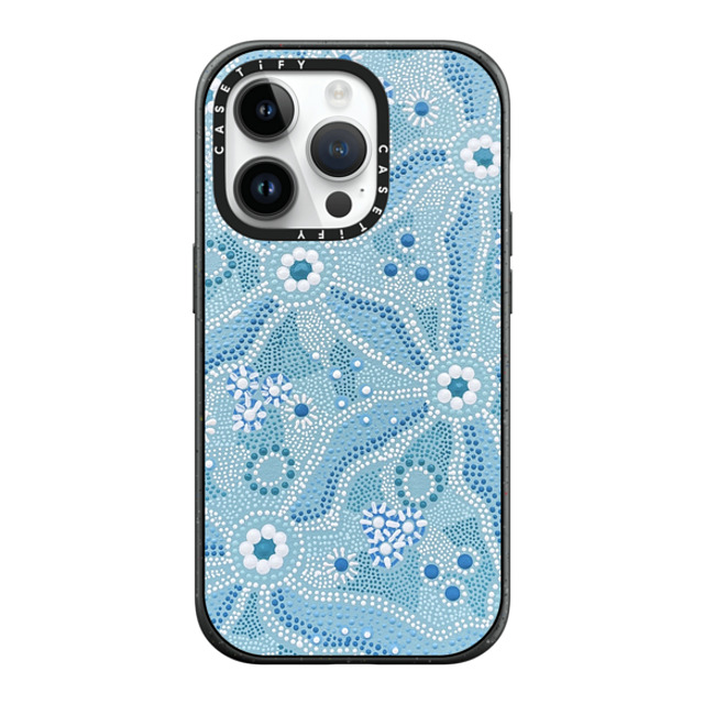 Krubi Creative x CASETiFY iPhone 14 Pro ケース マットブラック インパクトケース MagSafe対応 Nadyung (Water) - Aboriginal Art