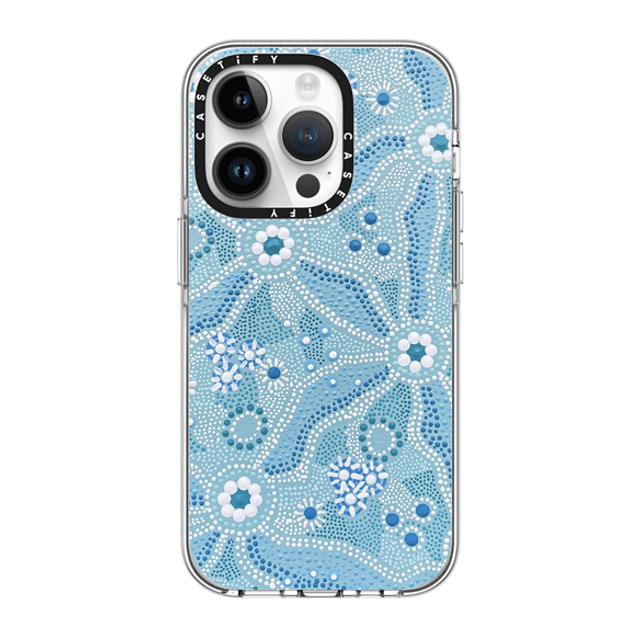 Krubi Creative x CASETiFY iPhone 14 Pro ケース クリア クリア ケース MagSafe対応 Nadyung (Water) - Aboriginal Art