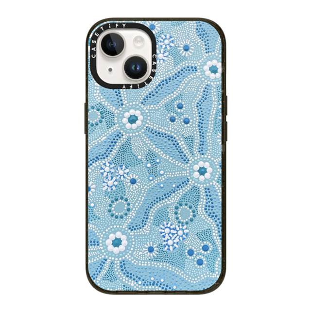 Krubi Creative x CASETiFY iPhone 14 ケース ブラック インパクトケース Nadyung (Water) - Aboriginal Art