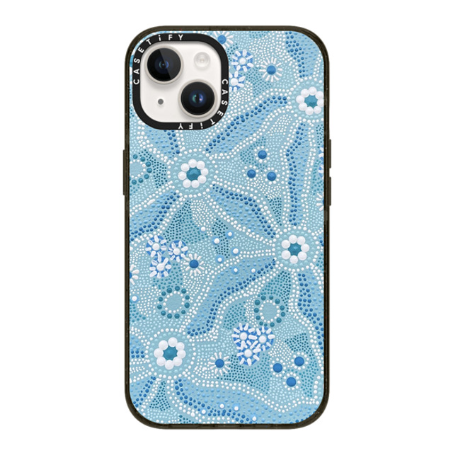 Krubi Creative x CASETiFY iPhone 14 ケース ブラック インパクトケース MagSafe対応 Nadyung (Water) - Aboriginal Art