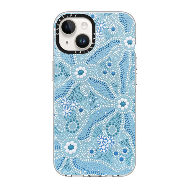 Krubi Creative x CASETiFY iPhone 14 ケース クリア クリア ケース MagSafe対応 Nadyung (Water) - Aboriginal Art