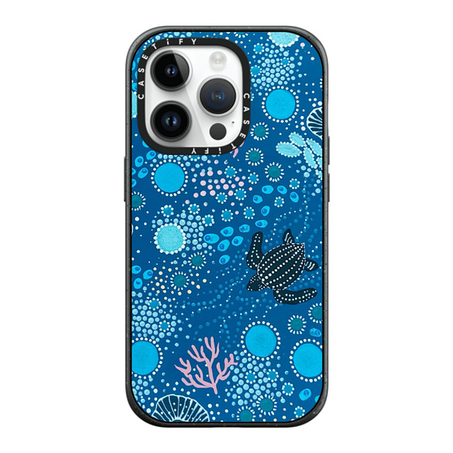 Krubi Creative x CASETiFY iPhone 14 Pro ケース マットブラック インパクトケース MagSafe対応 Ocean is Calling