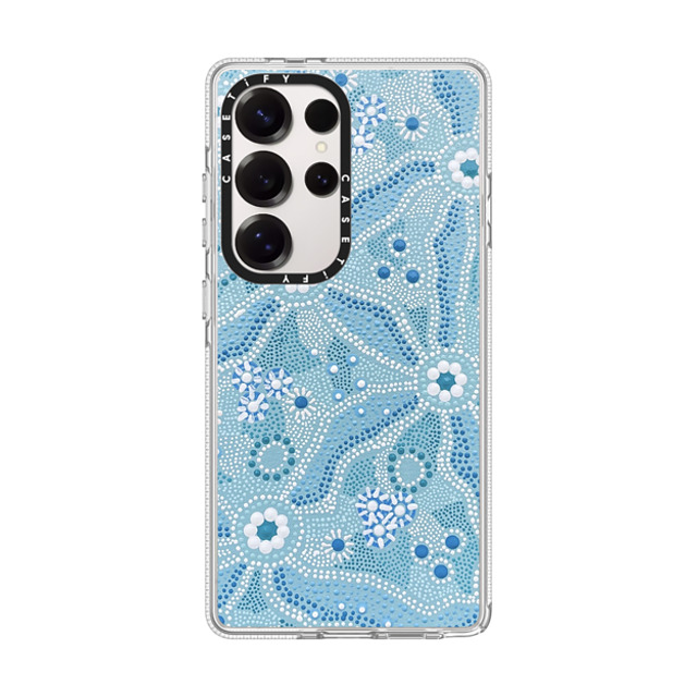 Krubi Creative x CASETiFY Galaxy S25 Ultra �P�[�X Nature,Fine Art �N���A �}�O�l�b�g�� �C���p�N�g�P�[�X Nadyung (Water) - Aboriginal Art