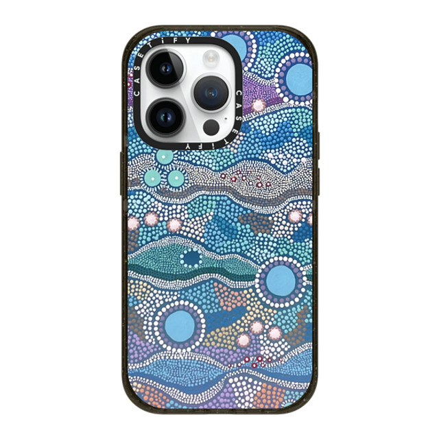 Krubi Creative x CASETiFY iPhone 14 Pro ケース ブラック インパクトケース MagSafe対応 Wattamolla - Aboriginal Art