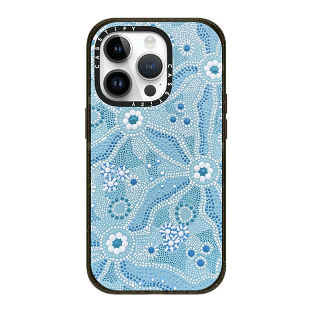 Krubi Creative x CASETiFY iPhone 14 Pro ケース ブラック インパクトケース MagSafe対応 Nadyung (Water) - Aboriginal Art