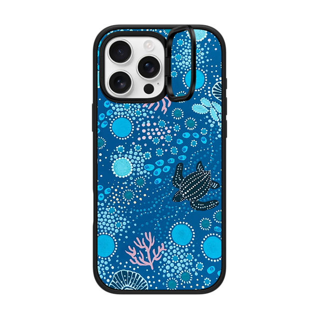 Krubi Creative x CASETiFY iPhone 16 Pro Max ケース マットブラック インパクトリングスタンドケース MagSafe対応 Ocean is Calling