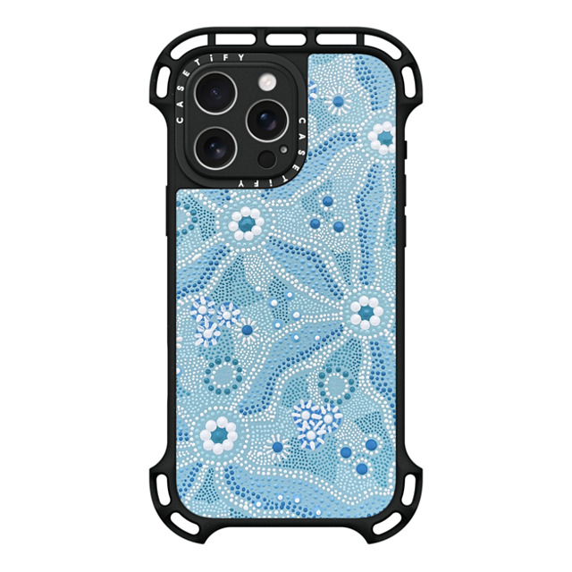 Krubi Creative x CASETiFY iPhone 16 Pro Max ケース ブラック ウルトラ バウンスケース MagSafe対応 Nadyung (Water) - Aboriginal Art