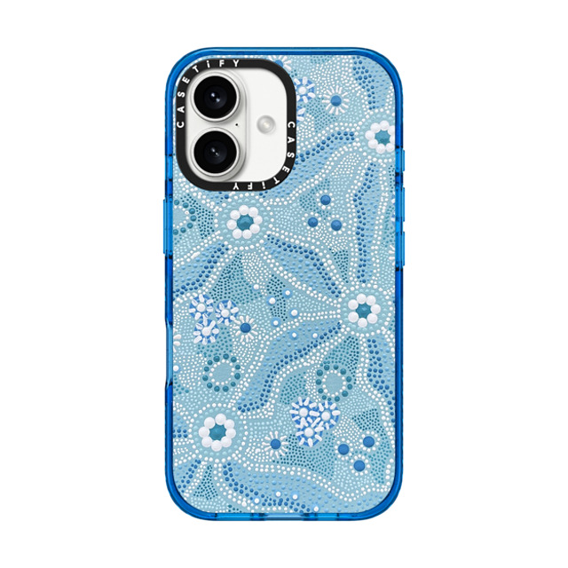 Krubi Creative x CASETiFY iPhone 16 ケース スカイブルー インパクトケース MagSafe対応 Nadyung (Water) - Aboriginal Art Krubi Creative x CASETiFY iPhone 16 ケース スカイブルー インパクトケース MagSafe対応 Nadyung (Water) - Aboriginal Art