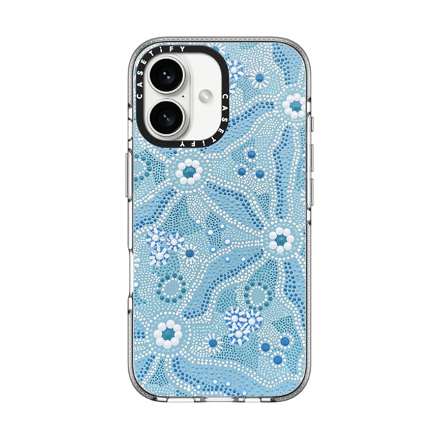 Krubi Creative x CASETiFY iPhone 16 ケース クリア クリア ケース MagSafe対応 Nadyung (Water) - Aboriginal Art