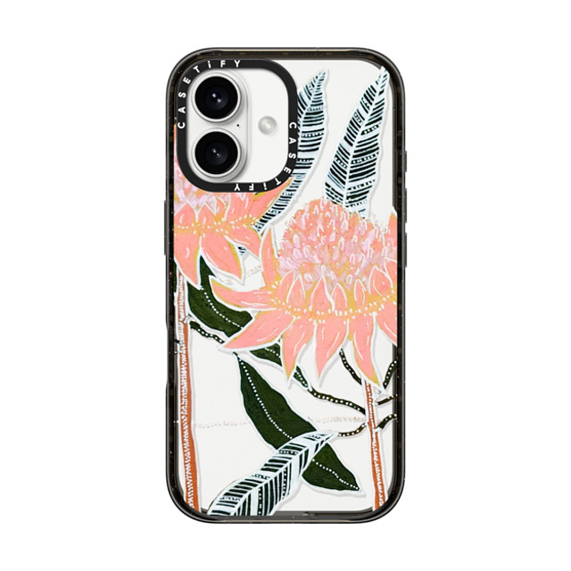 Krubi Creative x CASETiFY iPhone 16 Case Black Impact Case Waratah Dreaming Mother's Day Krubi Creative x CASETiFY iPhone 16 Case Black Impact Case Waratah Dreaming Mother's Day