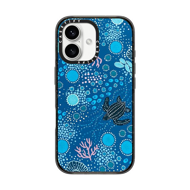 Krubi Creative x CASETiFY iPhone 16 ケース ブラック インパクトケース MagSafe対応 Ocean is Calling