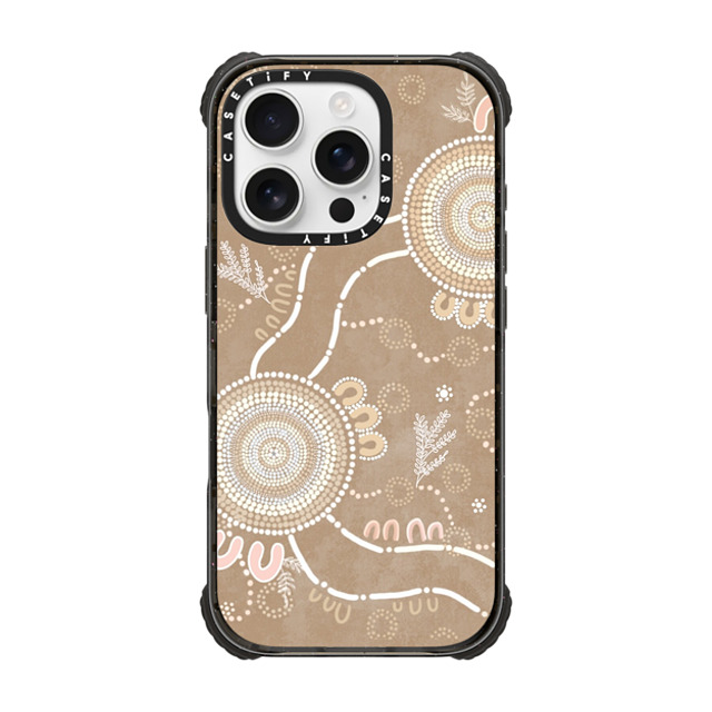 "Krubi Creative x CASETiFY iPhone 16 Pro Case Black ウルトラ インパクトケース MagSafe 対応 Ngura "Camp" - Aboriginal Art" "Krubi Creative x CASETiFY iPhone 16 Pro Case Black ウルトラ インパクトケース MagSafe 対応 Ngura "Camp" - Aboriginal Art"