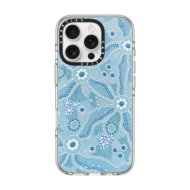 Krubi Creative x CASETiFY iPhone 16 Pro ケース クリア クリア ケース MagSafe対応 Nadyung (Water) - Aboriginal Art