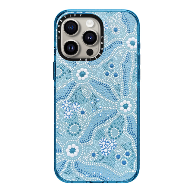 Krubi Creative x CASETiFY iPhone 15 Pro Max Case Cyan Blue Impact Case MagSafe Compatible Nadyung (Water) - Aboriginal Art Krubi Creative x CASETiFY iPhone 15 Pro Max Case Cyan Blue Impact Case MagSafe Compatible Nadyung (Water) - Aboriginal Art