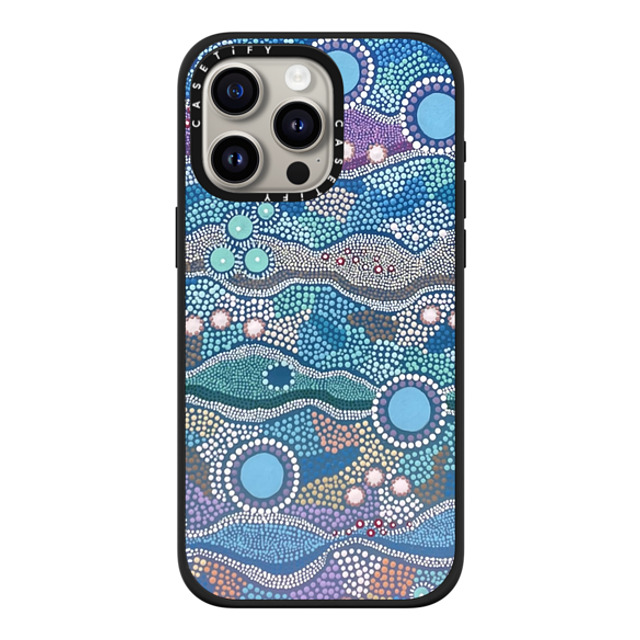 Krubi Creative x CASETiFY iPhone 15 Pro Max ケース マットブラック インパクトケース MagSafe対応 Wattamolla - Aboriginal Art