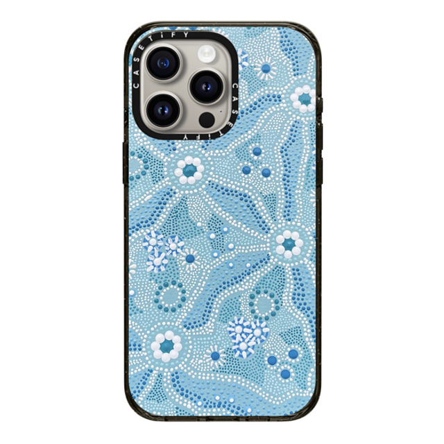 Krubi Creative x CASETiFY iPhone 15 Pro Max ケース ブラック インパクトケース Nadyung (Water) - Aboriginal Art