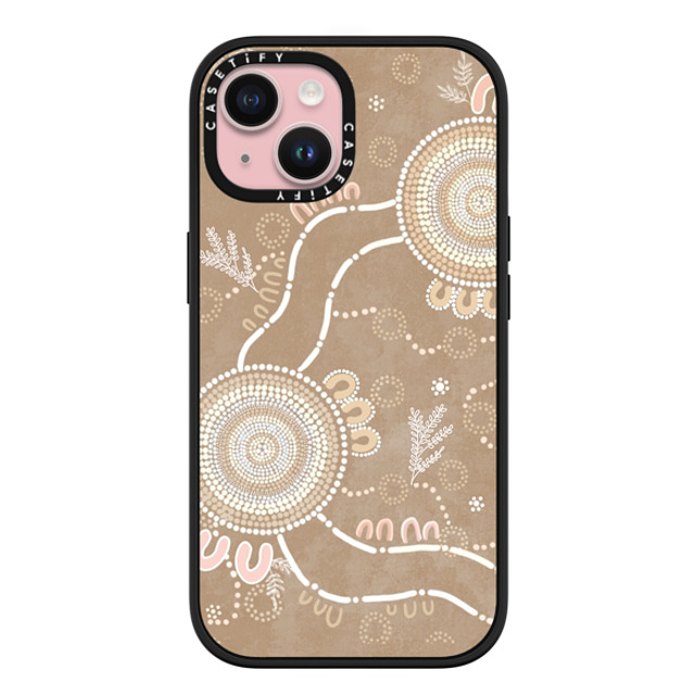 Krubi Creative x CASETiFY iPhone 15 ケース マットブラック インパクトケース MagSafe対応 Ngura Camp