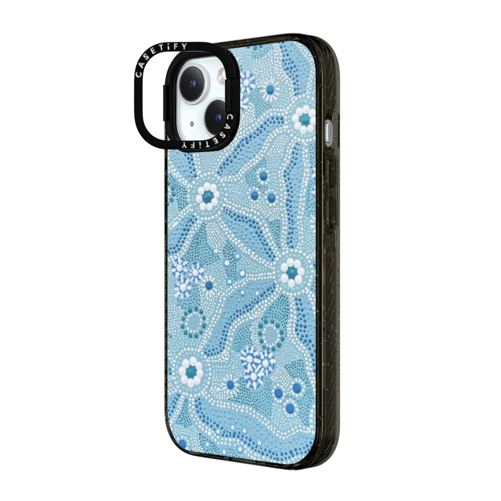 Impact Ring Stand iPhone 15 Case MagSafe Compatible - Nadyung (Water) - Aboriginal Art