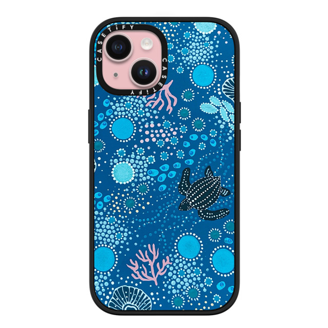 Krubi Creative x CASETiFY iPhone 15 ケース マットブラック インパクトケース MagSafe対応 Ocean is Calling