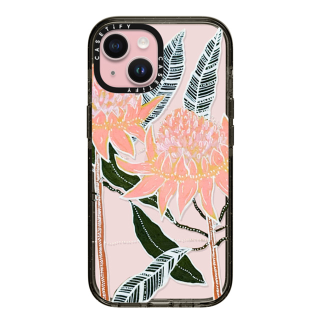 Krubi Creative x CASETiFY iPhone 15 Case ブラック インパクトケース Waratah Dreaming Mother's Day Krubi Creative x CASETiFY iPhone 15 Case ブラック インパクトケース Waratah Dreaming Mother's Day