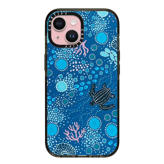 Krubi Creative x CASETiFY iPhone 15 ケース ブラック インパクトケース MagSafe対応 Ocean is Calling