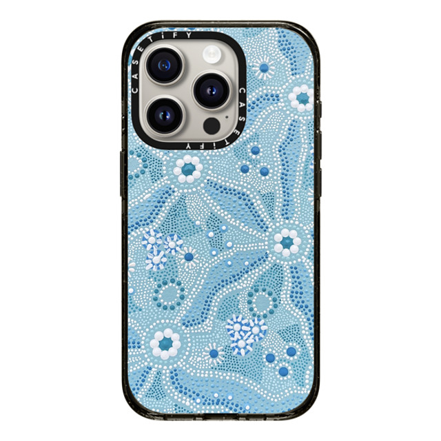 Krubi Creative x CASETiFY iPhone 15 Pro ケース ブラック インパクトケース Nadyung (Water) - Aboriginal Art