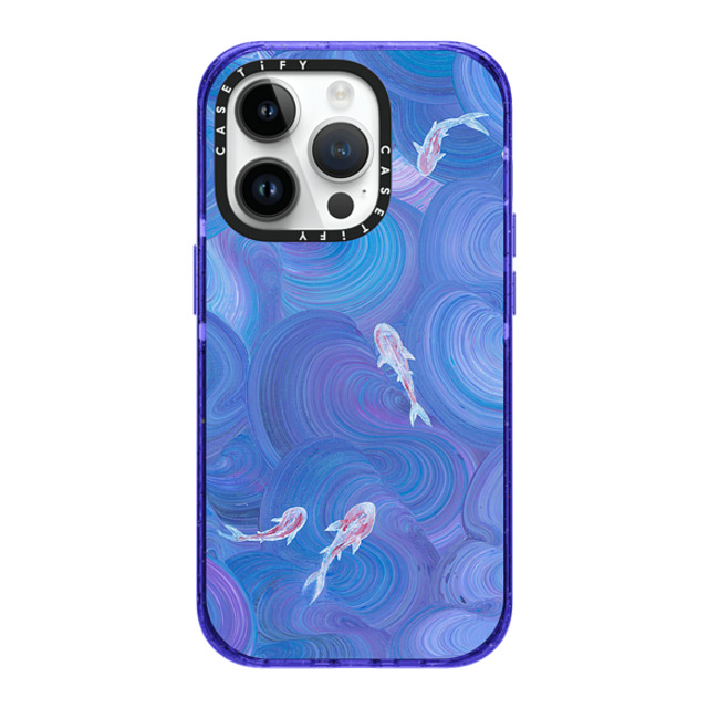 Katie Over x CASETiFY iPhone 14 Pro ケース Peri Purple インパクトケース MagSafe対応 Koi in The Deep