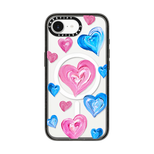 Katie Over x CASETiFY iPhone 16e Case Heart,Pattern Black Impact Case MagSafe Compatible Painted Hearts Back to School Katie Over x CASETiFY iPhone 16e Case Heart,Pattern Black Impact Case MagSafe Compatible Painted Hearts Back to School
