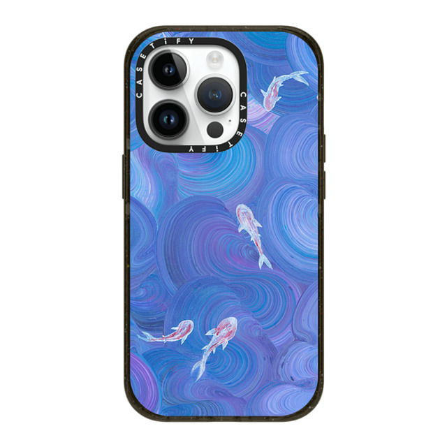 Katie Over x CASETiFY iPhone 14 Pro ケース ブラック インパクトケース MagSafe対応 Koi in The Deep