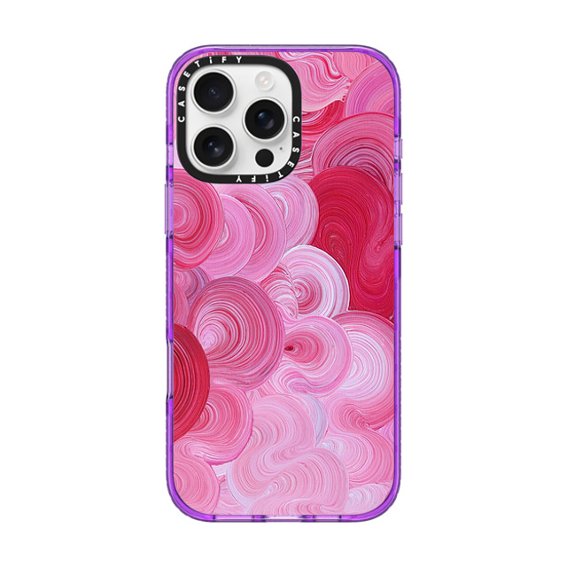 Katie Over x CASETiFY iPhone 16 Pro Max ケース パープル インパクトケース Strawberry Dream