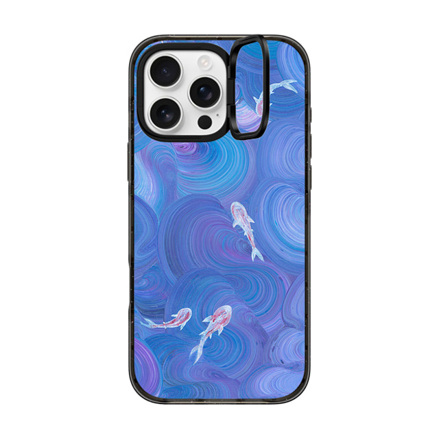 Katie Over x CASETiFY iPhone 16 Pro Max ケース ブラック インパクトリングスタンドケース MagSafe対応 Koi in The Deep