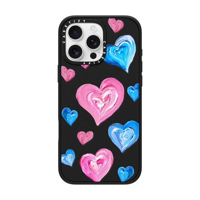 Katie Over x CASETiFY iPhone 16 Pro Max Case Heart,Pattern Matte Black Impact Case MagSafe Compatible Painted Hearts Back to School Katie Over x CASETiFY iPhone 16 Pro Max Case Heart,Pattern Matte Black Impact Case MagSafe Compatible Painted Hearts Back to School