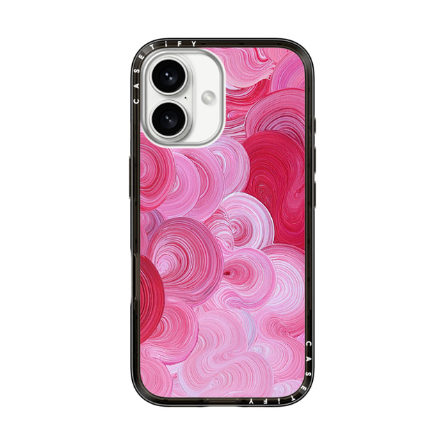 Katie Over x CASETiFY iPhone 16 ケース ブラック インパクトライトケース Strawberry Dream