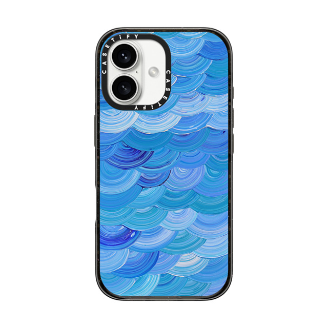 Katie Over x CASETiFY iPhone 16 Case Fine Art ブラック インパクトケース Blue Scales by Katie Over Mother's Day Katie Over x CASETiFY iPhone 16 Case Fine Art ブラック インパクトケース Blue Scales by Katie Over Mother's Day