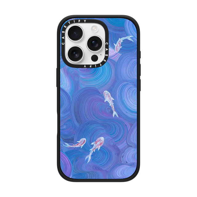 Katie Over x CASETiFY iPhone 16 Pro ケース マットブラック インパクトケース MagSafe対応 Koi in The Deep