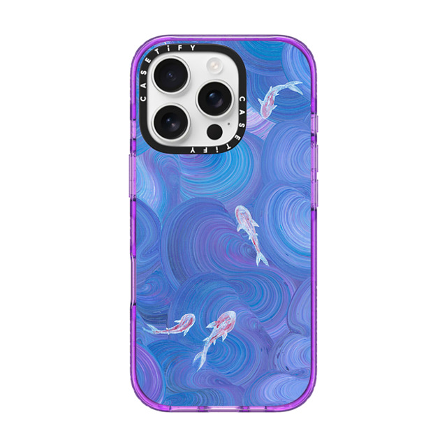 Katie Over x CASETiFY iPhone 16 Pro ケース パープル インパクトケース Koi in The Deep