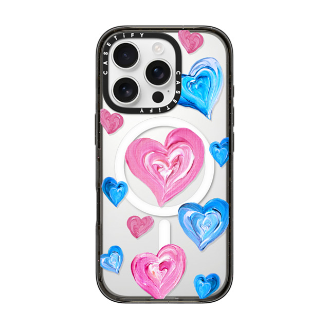 Katie Over x CASETiFY iPhone 16 Pro Case Heart,Pattern Black Impact Case MagSafe Compatible Painted Hearts Back to School Katie Over x CASETiFY iPhone 16 Pro Case Heart,Pattern Black Impact Case MagSafe Compatible Painted Hearts Back to School