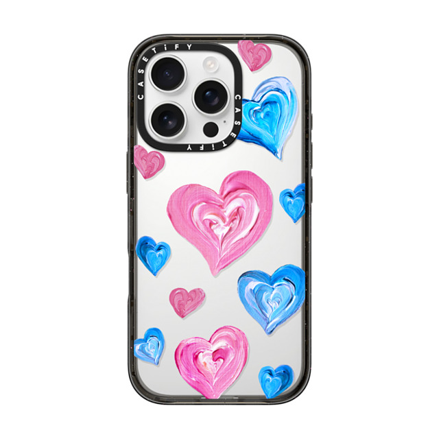 Katie Over x CASETiFY iPhone 16 Pro ケース Heart,Pattern ブラック インパクトケース Painted Hearts Back to School Katie Over x CASETiFY iPhone 16 Pro ケース Heart,Pattern ブラック インパクトケース Painted Hearts Back to School