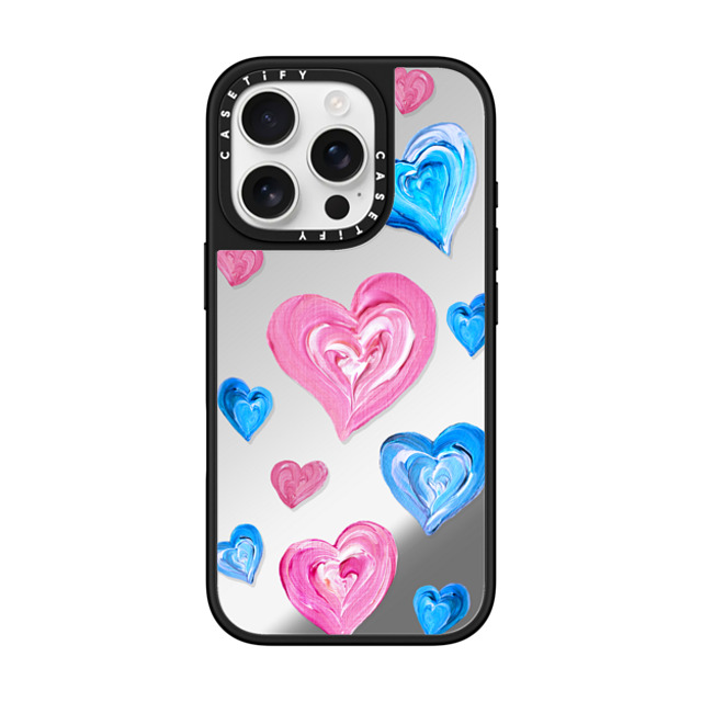 Katie Over x CASETiFY iPhone 16 Pro Case Heart,Pattern Silver on Black ミラーケース MagSafe対応 Painted Hearts Back to School Katie Over x CASETiFY iPhone 16 Pro Case Heart,Pattern Silver on Black ミラーケース MagSafe対応 Painted Hearts Back to School