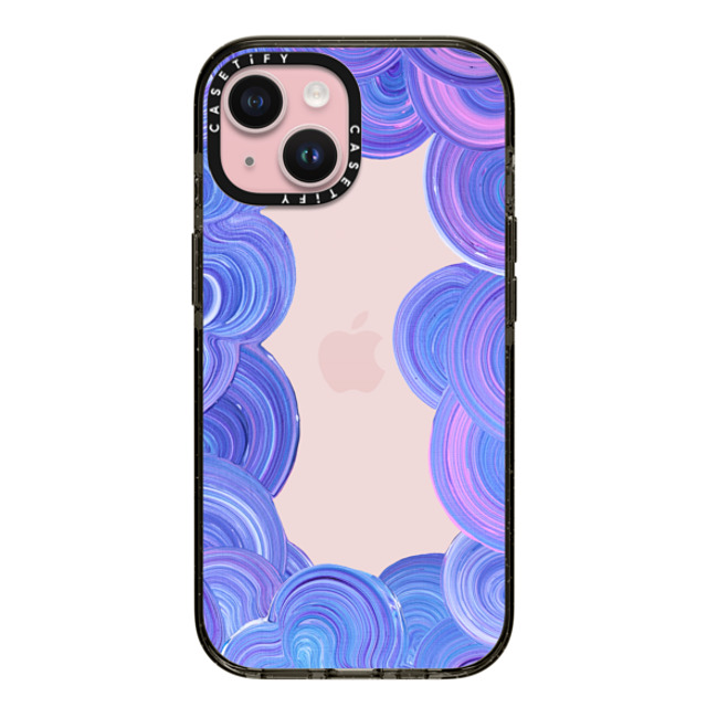 Katie Over x CASETiFY iPhone 15 ケース ブラック インパクトケース Candy Swirl