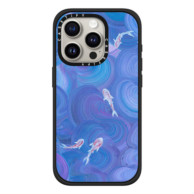 Katie Over x CASETiFY iPhone 15 Pro ケース マットブラック インパクトケース MagSafe対応 Koi in The Deep