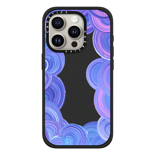 Katie Over x CASETiFY iPhone 15 Pro ケース マットブラック インパクトケース MagSafe対応 Candy Swirl