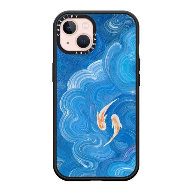 Katie Over x CASETiFY iPhone 13 ケース マットブラック インパクトケース MagSafe対応 Two Little Koi