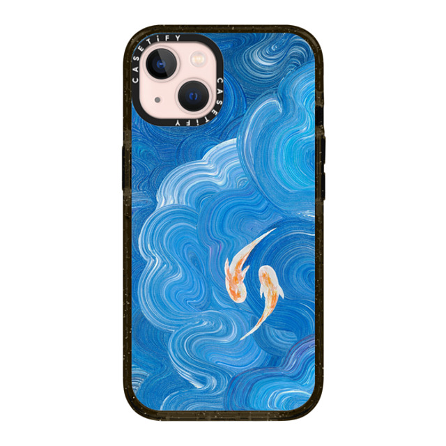 Katie Over x CASETiFY iPhone 13 ケース ブラック インパクトケース MagSafe対応 Two Little Koi