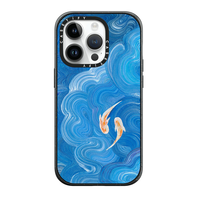 Katie Over x CASETiFY iPhone 14 Pro ケース マットブラック インパクトケース MagSafe対応 Two Little Koi