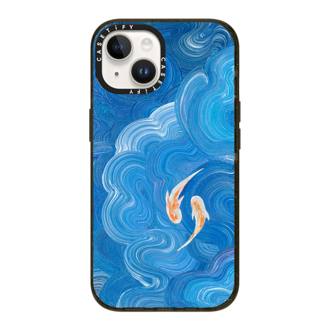 Katie Over x CASETiFY iPhone 14 ケース ブラック インパクトケース Two Little Koi