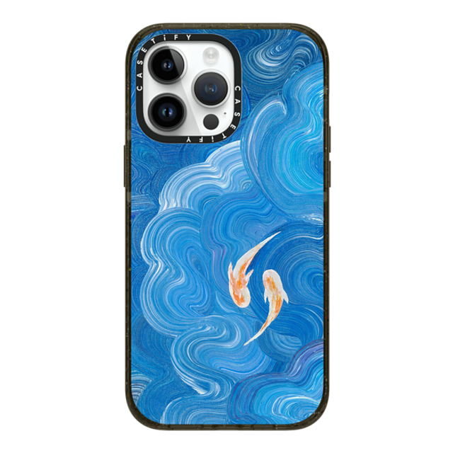 Katie Over x CASETiFY iPhone 14 Pro Max ケース ブラック インパクトケース MagSafe対応 Two Little Koi