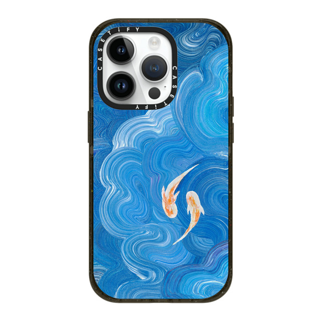 Katie Over x CASETiFY iPhone 14 Pro ケース ブラック インパクトケース MagSafe対応 Two Little Koi